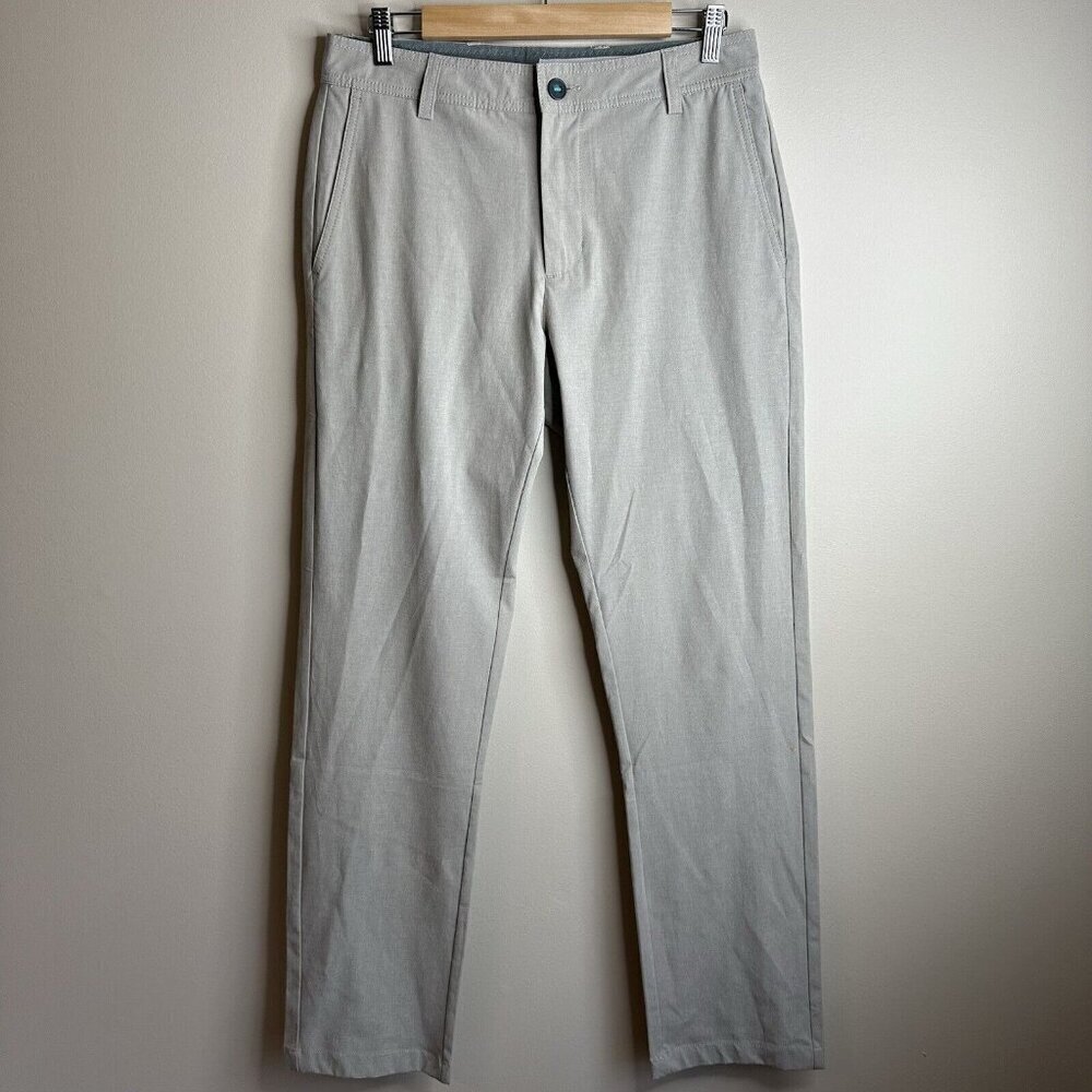 Linksoul Pants Mens 30x32 Gray Straight Golf Chino Classic Office Preppy Stretch